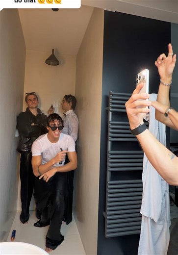 Replying to @Roni Sabag Shower bts 😂 | dancing in a mirror singing in a shower