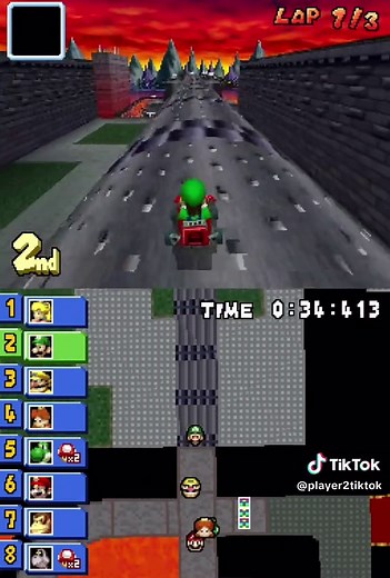 Mario Kart DS Bowser Castle 100CC Gameplay