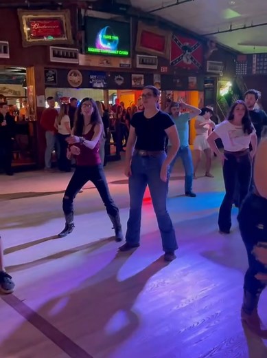 Line Dancing Enthusiasm at Cadillac Ranch