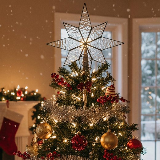 Stained Glass Star Topper, Glass Tree Topper, Stained Glass Christmas Star, Holiday Glass Star, Unique Tree Topper, Geometric Glass Star - Etsy
