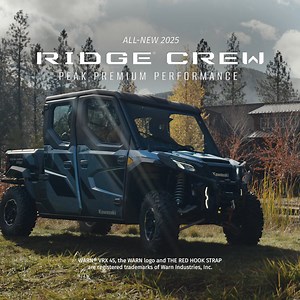 All-new 2025 RIDGE CREW side x sides set the standard for group off-roading. With space for up to 6*, smooth 4-cylinder performance, and year-round comfort in a fully enclosed cab with HVAC, you’re equipped with everything you need for tough projects and unforgettable adventures. . . . *6-passenger seating is standard on RIDGE CREW models only. Seating capacity varies by each RIDGE XR CREW trim. | Kawasaki USA | Facebook