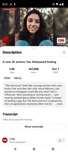 NOW! AI Generated Actress Taking Over Hollywood?!
