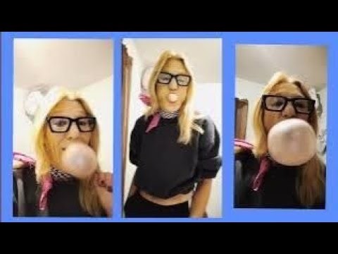 Bubble gum snapping and popping with little bubbles