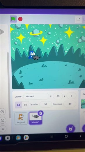 Programa con Scratch para que los personajes choquen con diferentes efectos.