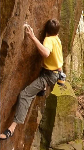 Taking falls from a scary British highball climb #bouldering