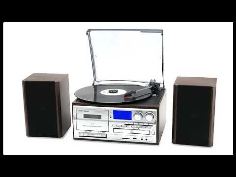 MUSITREND 10 in 1 Record Player with External Speakers,3 Speed Bluetooth Turntable Vinyl Player