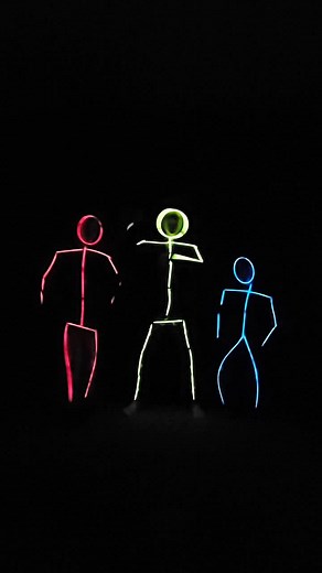 Glow Stick Dance Challenge: Family Dance Off with Glow Stick Men