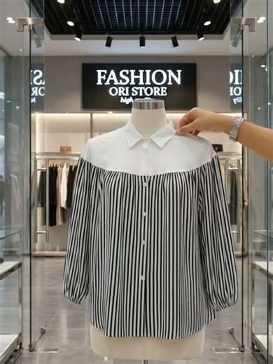PROMO SPESIAL RAMADHAN, Ini warna broken white, kemeja blouse model salur dari bahan rayon, ukuran nya longgar dan lengan panjang terbaru. #kemejablousewanita #atasanwanitaterbaru #kemejasalurwanita #kemejaatasanwanita #atasanblousewanita