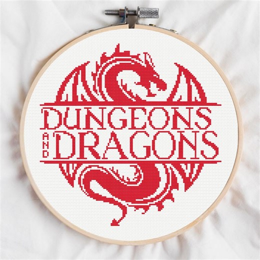 Dungeons and Dragons Circle Cross Stitch Pattern: Dnd (digital Download, PDF) - Etsy