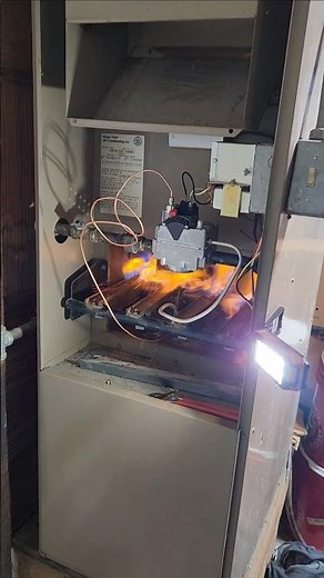 new gas valve and pilot assembly #hvac #hvacr #hvaclife #hvactechnician #hvacrepair #shorts #fire