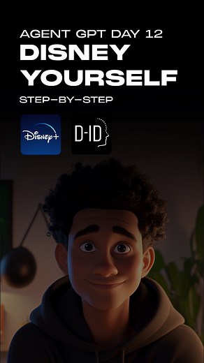 Domenic Ashburn on Instagram: "AgentGPT Day 12 🌟 Disney Yourself with AI! I literally made 200 renderings of myself before I landed on one that I liked. But this is the payoff of not needing to 3D model a whole character. Also, make sure the mouth on your character is defined. If not, D-ID will have trouble moving the mouth to your words. To fake it up a notch you could even have GPT write a script and then clone your voice to fully automate the content. Or maybe create short films with existin