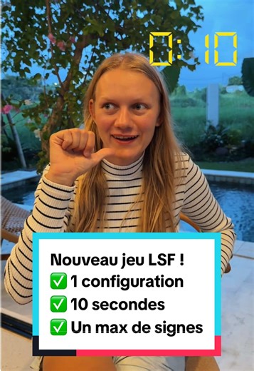 Tu en connais d'autres ? Nouveau jeu LSF ! ✅ ﻿﻿1 configuration ✅ ﻿﻿10 secondes ✅ ﻿﻿Un max de signes #languedessignes #lsf #jeu #10secondchallenge #signonspot