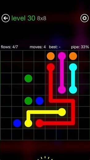 Flow Free 8x8 Level 30 Solution ✅