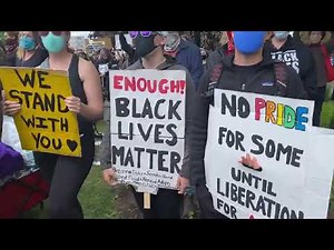 Protesters chant “Black Lives Matter” in front of the capitol