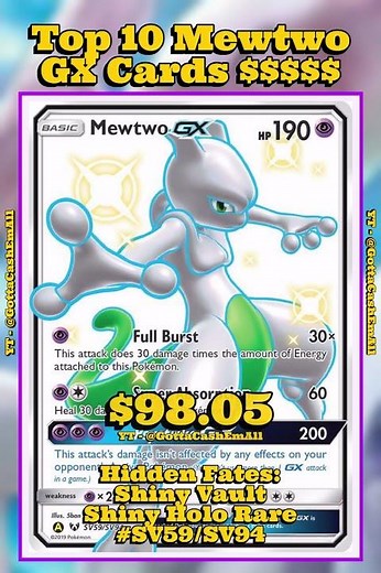 Top 10 Rarest Mewtwo GX Pokémon Cards #pokemon #pokemoncards #pokemontcg #pokémon #top10 #tcg