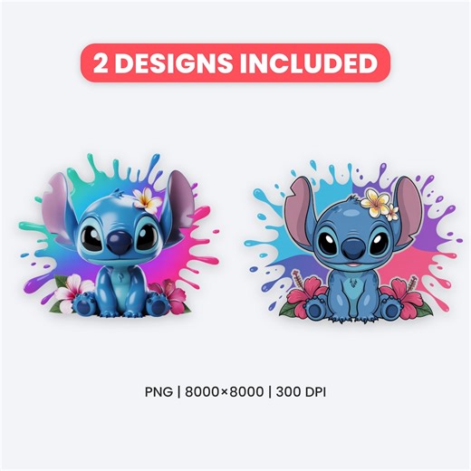 Stitch PNG Bundle, Cartoon Alien Design Pack, 300 DPI Shirt Print File - Etsy Canada
