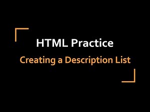 Creating a Description List