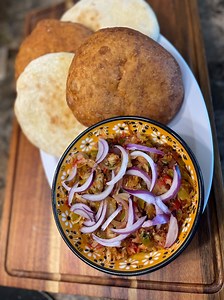 Saltfish & Tomato pairs well with Fry Bake/ Oven Bake Bake: 2 cups flour 2 tsp instant yeast 2 tbs powder milk 2 tbs sugar 1 1/2 tsp salt oil to fry 1 pk cod fish 1 med onion 2 ripen tomato garlic, habanero, cilantro, celery salt to taste chilly flakes Prep time: 1 hr 30 mins Cook time : 30 mins METHOD AS SHOWN | Jenny’s Wok