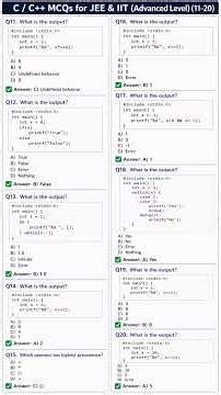 C/C++ MCQ'S for JEE & IIT(Advanced level). #coder #clanguage#coding_gyan #cpp #coding #c #code #pyp