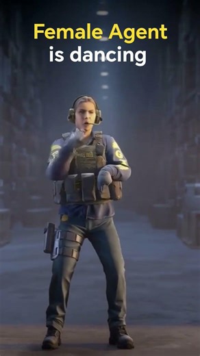 Female agent is dancing