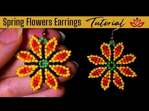 NEW! Spring Beaded Flowers Earrings - EASY Circular Stitch Tutorial