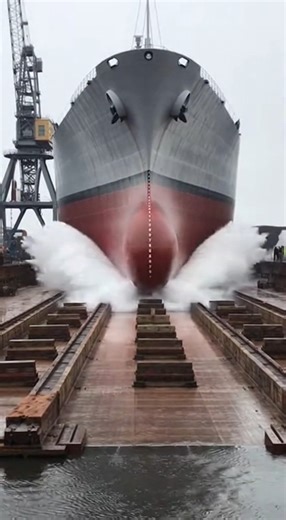 From shipyard to open water. A new chapter begins for this vessel. 🌊 #ShipLaunch #Engineering #Maritime #Ship #Vessel #LaunchDay | Military Power