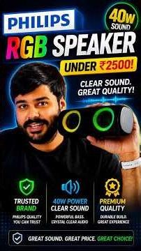 Philips TAS3400 Bluetooth Speaker Review 🔥 40W Sound, RGB Lights, IPX5 & 10H Battery Under ₹2500?