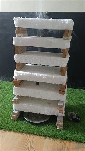 Hot iron ball vs Styrofoam tower 🔥#shorts #asmr #experiment