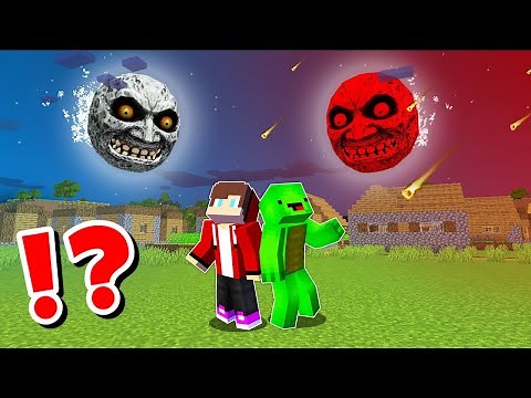 JJ and Mikey VS RED LUNAR MOON CHALLENGE in Minecraft / Maizen animation