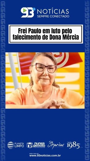 Portal 93 Notícias on Instagram: "Ex-vice-prefeita morre nesta quarta-feira (4); Prefeitura deve decretar luto oficial por três dias em homenagem à trajetória da líder política. FREI PAULO, SE – O município de Frei Paulo amanheceu em luto com a notícia do falecimento de Mércia de Soares, carinhosamente conhecida como Dona Mércia. Figura histórica na política local, ela ocupou o cargo de vice-prefeita durante as duas gestões do ex-prefeito Anderson de Zé de Dona (conhecido como Zé das Canas), en