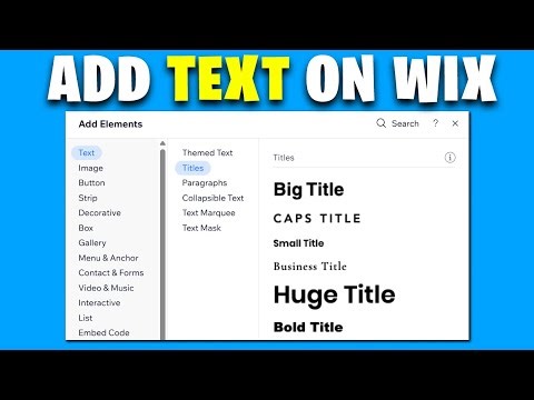 How to Add Text on Wix Website?