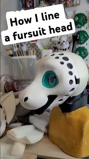How I line a 3D printed fursuit head #fursuitmaker #furry