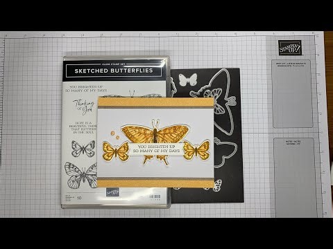 Stampin’ Up! Sketched Butterflies Thank You Card Tutorial #diy #handstampedcards #papercraft