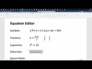Equation Editor - Microsoft Word