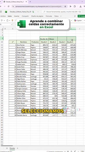 Cómo combinar celdas en Excel de forma efectiva
