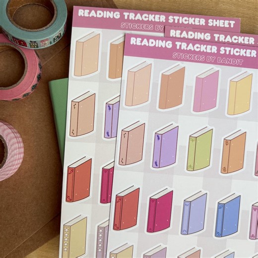 Reading Tracker Sticker Sheet – Book Journal & Planner Vinyl (matte) - Etsy