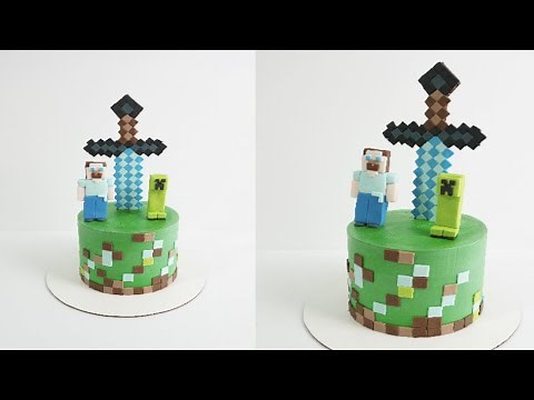 Cake Decoration| Minecraft cake Design Tutorial | Buttercream cake Decorating At Home