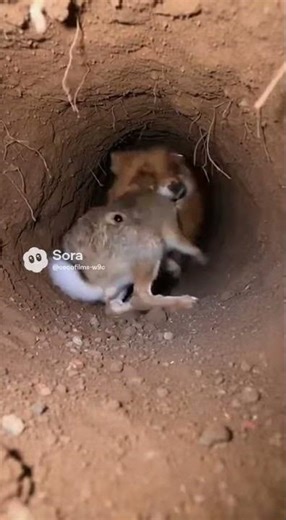 # A Fox Grabs a Rabbit, but the Rabbit’s Eyes Appear in the Wrong Place!