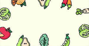 Fruits And Vegetables Frame Background