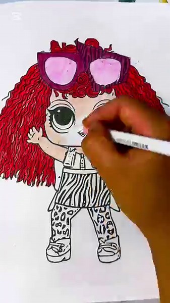 OMG! 🤩 How I Colored This Rock Star LOL Doll!(Amazing Transformation)#shorts #lolsurprise #coloring