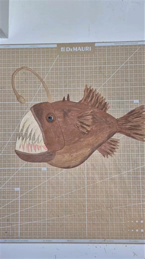 Look at how I created the anglerfish. #claymation #anglerfish #fish #handmade