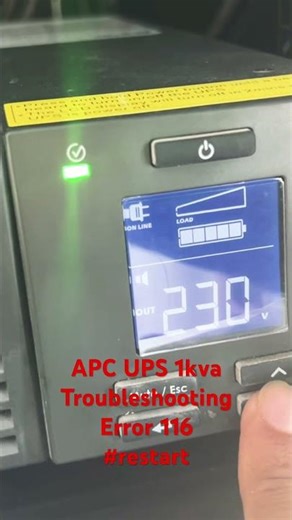 APC UPS 1Kva error 116 *need to shutdown and turn on for troubleshooting #UPS #error116