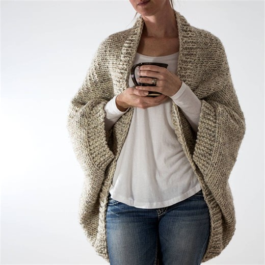 Knit Shrug Knitting Pattern, Chunky Shrug, Over-sized Scoop Sweater, Knit Jacket, Blanket Sweater, Blanket Shawl Wrap, Rectangle Cardigan - Etsy Australia