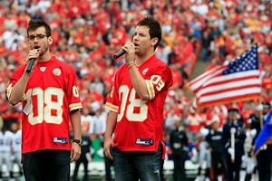 David Cook And Andrew Cook sing the National Anthem at the Kansas City Cheifs Home Opener - VIDEO