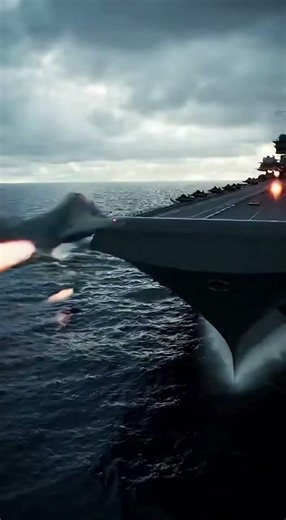 Side-launching jets is next level! 🤯🚀 #Shorts #AircraftCarrier #Stealth