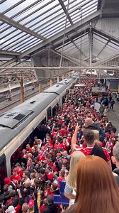 Liverpool fans at Crewe station on their way to join the trophy parade celebrations | Strictly Liverpool