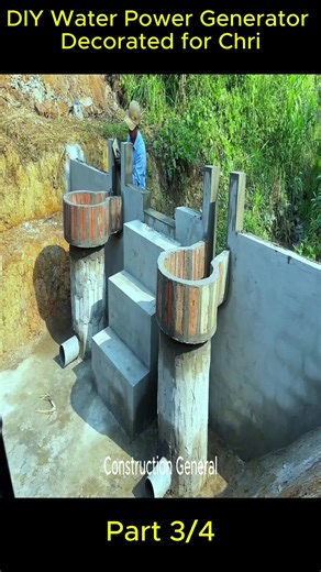 DIY Water Power Generator For Christmas Part 3/4 #construction #hydroelectric #dam #christmas