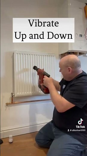 How to clean a radiator. Flushing a central heating system with a vibrating tool #plumber ￼