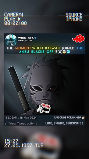 When Kakashi Joined The Anbu Blacks Off ☠️🤯🥶 #naruto #narutoshippuden #viral #kakashi