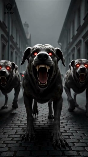 Demonic Dog Pack 👹🐺 | Terrifying Night Encounter Caught on Camera #Shorts